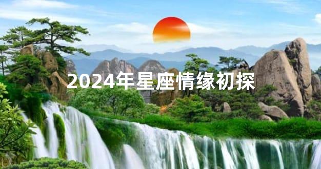 2024年星座情缘初探