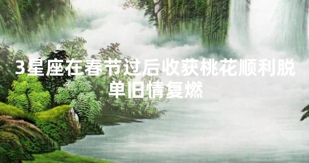 3星座在春节过后收获桃花顺利脱单旧情复燃