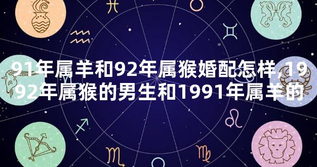 91年属羊和92年属猴婚配怎样,1992年属猴的男生和1991年属羊的