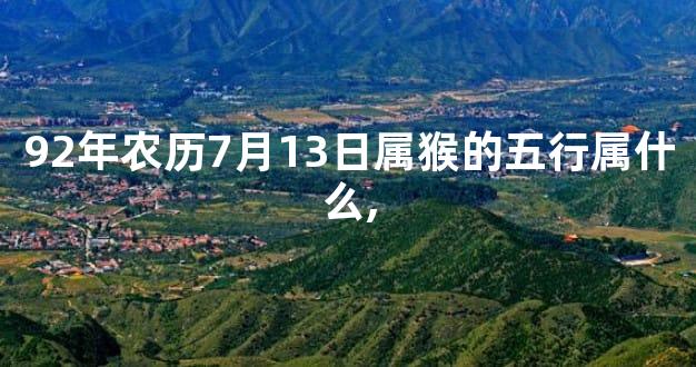 92年农历7月13日属猴的五行属什么,