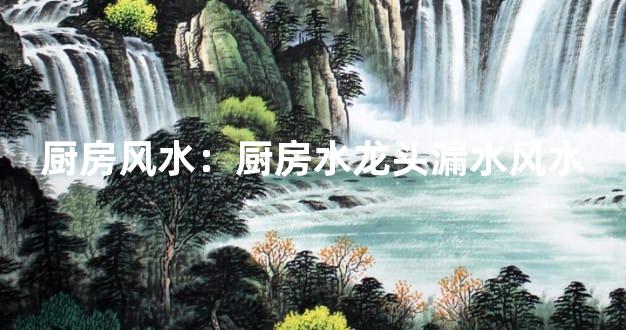 厨房风水：厨房水龙头漏水风水