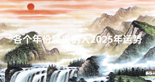 各个年份属虎的人2025年运势