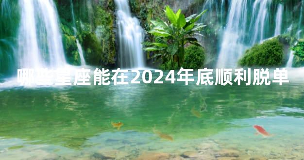 哪些星座能在2024年底顺利脱单