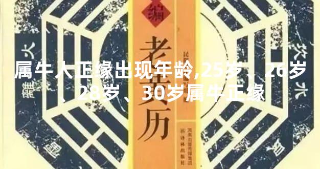 属牛人正缘出现年龄,25岁、26岁、28岁、30岁属牛正缘